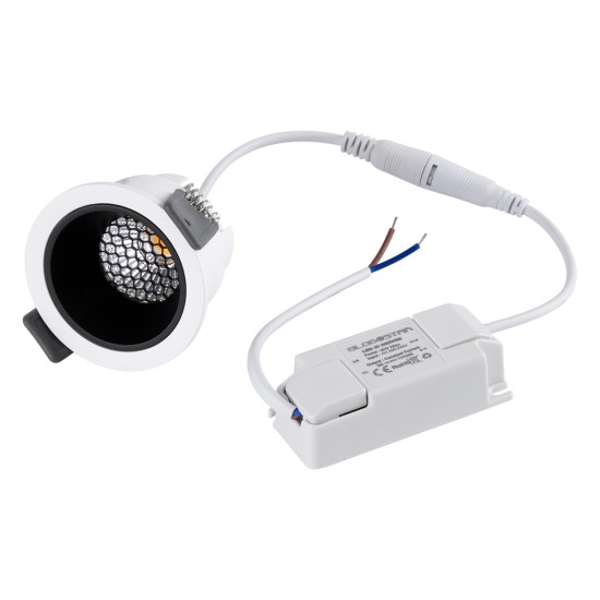 PLUTO-S 60246 Χωνευτό LED Spot Downlight TrimLess Φ6.4cm 7W 910lm 38° AC 220-240V IP20 Φ6.4 x Υ4.9cm - Στρόγγυλο - Λευκό με Μαύρο Κάτοπτρο & Anti-Glare HoneyComb - Φυσικό Λευκό 4500K - Bridgelux COB - 5 Years Warranty PLUTO-S 60246 Χωνευτό LED Spot Downlight TrimLess Φ6.4cm 7W 910lm 38° AC 220-240V IP20 Φ6.4 x Υ4.9cm - Στρόγγυλο - Λευκό με Μαύρο Κάτοπτρο & Anti-Glare HoneyComb - Φυσικό Λευκό 4500K - Bridgelux COB - 5 Years Warranty