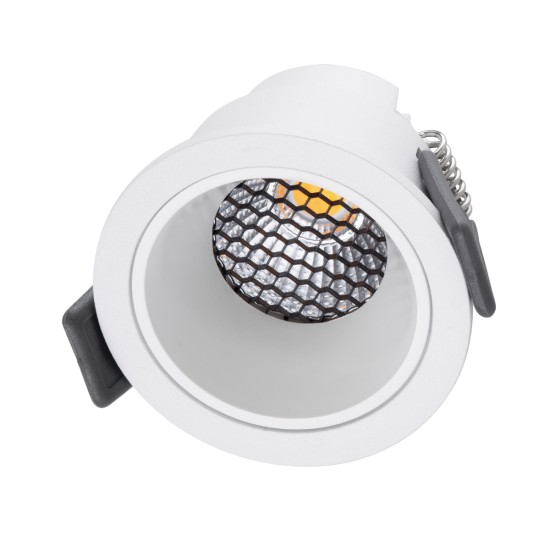 PLUTO-S 60248 Χωνευτό LED Spot Downlight TrimLess Φ6.4cm 7W 910lm 38° AC 220-240V IP20 Φ6.4 x Υ4.9cm - Στρόγγυλο - Λευκό & Anti-Glare HoneyComb - Φυσικό Λευκό 4500K - Bridgelux COB - 5 Years Warranty