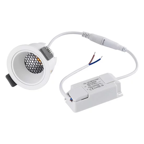 PLUTO-S 60248 Χωνευτό LED Spot Downlight TrimLess Φ6.4cm 7W 910lm 38° AC 220-240V IP20 Φ6.4 x Υ4.9cm - Στρόγγυλο - Λευκό & Anti-Glare HoneyComb - Φυσικό Λευκό 4500K - Bridgelux COB - 5 Years Warranty