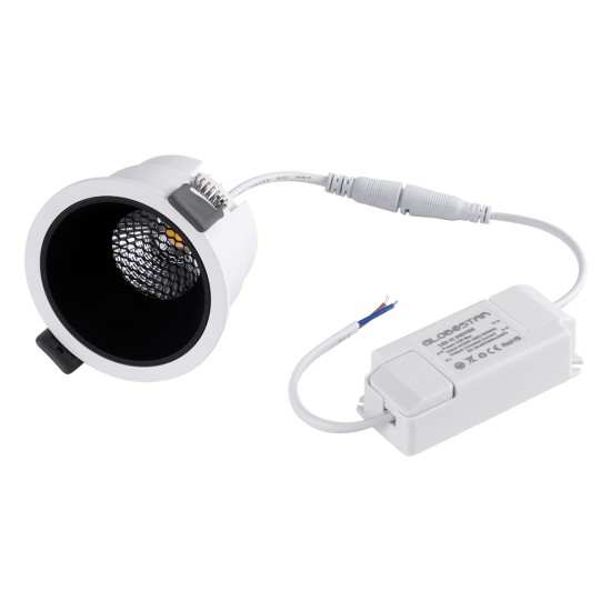 PLUTO-M 60252 Χωνευτό Downlight Σποτ με Honeycomb Anti Glare Reflector LED 10W 1300lm 38° AC 220-240V IP20 Φυσικό Λευκό 4500K - Bridgelux COB Chip & TÜV SÜD Driver - Λευκό & Μαύρο Ματ - Μ8.4 x Π8.4 x Υ5.9cm / Q7.5cm - 5 Χρόνια Εγγύηση