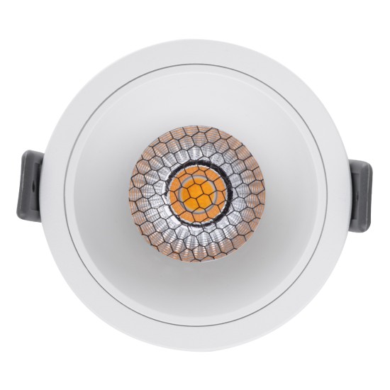 PLUTO-M 60254 Χωνευτό LED Spot Downlight TrimLess Φ8.4cm 10W 1300lm 38° AC 220-240V IP20 Φ8.4 x Υ5.9cm - Στρόγγυλο - Λευκό & Anti-Glare HoneyComb - Φυσικό Λευκό 4500K - Bridgelux COB - 5 Years Warranty