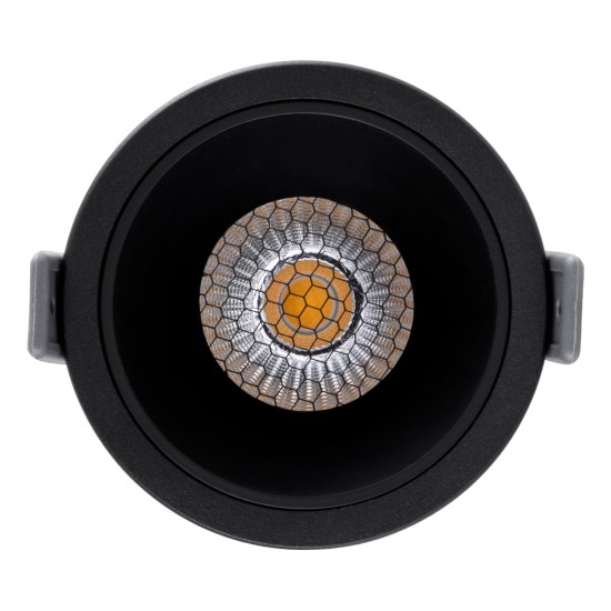 PLUTO-M 60256 Χωνευτό LED Spot Downlight TrimLess Φ8.4cm 10W 1300lm 38° AC 220-240V IP20 Φ8.4 x Υ5.9cm - Στρόγγυλο - Μαύρο & Anti-Glare HoneyComb - Φυσικό Λευκό 4500K - Bridgelux COB - 5 Years Warranty