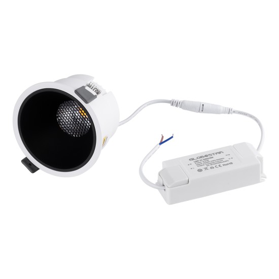 PLUTO-B 60258 Χωνευτό LED Spot Downlight TrimLess Φ10.4cm 15W 1950lm 38° AC 220-240V IP20 Φ10.4 x Υ6.5cm - Στρόγγυλο - Λευκό με Μαύρο Κάτοπτρο & Anti-Glare HoneyComb - Φυσικό Λευκό 4500K - Bridgelux COB - 5 Years Warranty PLUTO-B 60258 Χωνευτό LED Spot Downlight TrimLess Φ10.4cm 15W 1950lm 38° AC 220-240V IP20 Φ10.4 x Υ6.5cm - Στρόγγυλο - Λευκό με Μαύρο Κάτοπτρο & Anti-Glare HoneyComb - Φυσικό Λευκό 4500K - Bridgelux COB - 5 Years Warranty