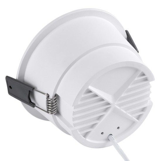 PLUTO-B 60259 Χωνευτό LED Spot Downlight TrimLess Φ10.4cm 15W 1875lm 38° AC 220-240V IP20 Φ10.4 x Υ6.5cm - Στρόγγυλο - Λευκό με Μαύρο Κάτοπτρο & Anti-Glare HoneyComb - Θερμό Λευκό 2700K - Bridgelux COB - 5 Years Warranty