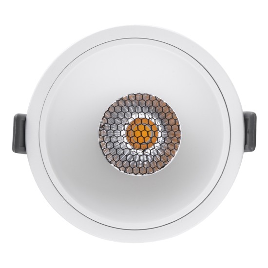 PLUTO-B 60260 Χωνευτό LED Spot Downlight TrimLess Φ10.4cm 15W 1950lm 38° AC 220-240V IP20 Φ10.4 x Υ6.5cm - Στρόγγυλο - Λευκό & Anti-Glare HoneyComb - Φυσικό Λευκό 4500K - Bridgelux COB - 5 Years Warranty