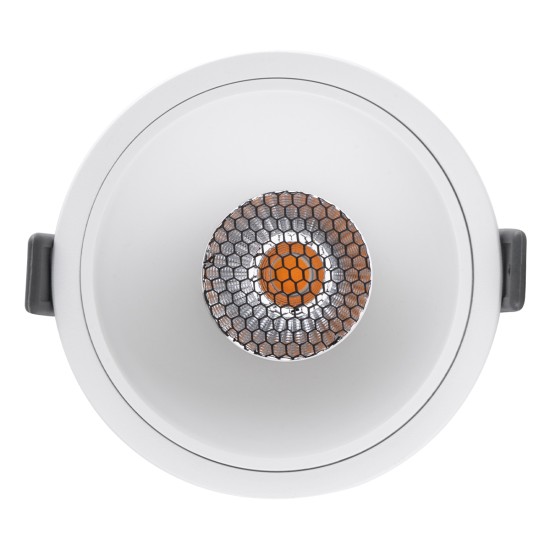 PLUTO-B 60261 Χωνευτό LED Spot Downlight TrimLess Φ10.4cm 15W 1875lm 38° AC 220-240V IP20 Φ10.4 x Υ6.5cm - Στρόγγυλο - Λευκό & Anti-Glare HoneyComb - Θερμό Λευκό 2700K - Bridgelux COB - 5 Years Warranty