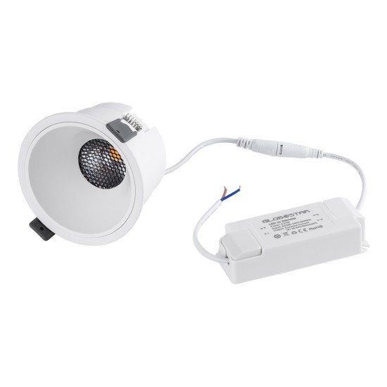 PLUTO-B 60261 Χωνευτό LED Spot Downlight TrimLess Φ10.4cm 15W 1875lm 38° AC 220-240V IP20 Φ10.4 x Υ6.5cm - Στρόγγυλο - Λευκό & Anti-Glare HoneyComb - Θερμό Λευκό 2700K - Bridgelux COB - 5 Years Warranty PLUTO-B 60261 Χωνευτό LED Spot Downlight TrimLess Φ10.4cm 15W 1875lm 38° AC 220-240V IP20 Φ10.4 x Υ6.5cm - Στρόγγυλο - Λευκό & Anti-Glare HoneyComb - Θερμό Λευκό 2700K - Bridgelux COB - 5 Years Warranty