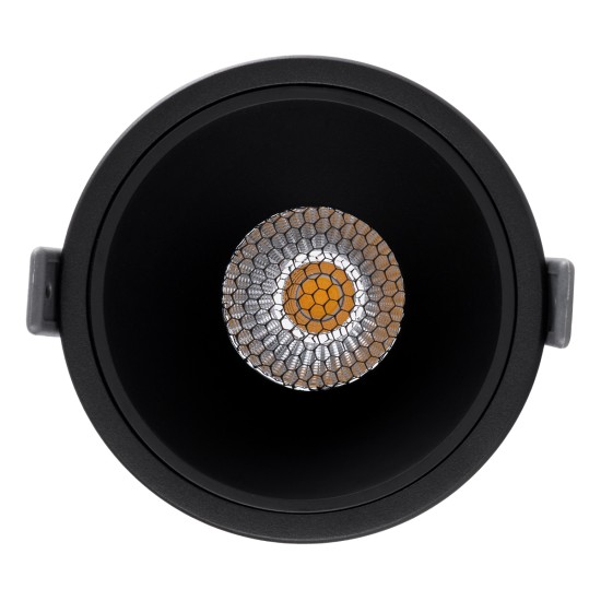 PLUTO-B 60262 Χωνευτό LED Spot Downlight TrimLess Φ10.4cm 15W 1950lm 38° AC 220-240V IP20 Φ10.4 x Υ6.5cm - Στρόγγυλο - Μαύρο & Anti-Glare HoneyComb - Φυσικό Λευκό 4500K - Bridgelux COB - 5 Years Warranty