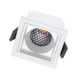 PLUTO-S 60266 Χωνευτό Downlight Σποτ με Honeycomb Anti Glare Reflector LED 7W 910lm 38° AC 220-240V IP20 Φυσικό Λευκό 4500K - Bridgelux COB Chip & TÜV SÜD Driver - Λευκό Ματ - Μ6.4 x Π6.4 x Υ4.9cm / Q5.5 x 5.5cm - 5 Χρόνια Εγγύηση