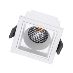 PLUTO-S 60267 Χωνευτό Downlight Σποτ με Honeycomb Anti Glare Reflector LED 7W 875lm 38° AC 220-240V IP20 Θερμό Λευκό 2700K - Bridgelux COB Chip & TÜV SÜD Driver - Λευκό Ματ - Μ6.4 x Π6.4 x Υ4.9cm / Q5.5 x 5.5cm - 5 Χρόνια Εγγύηση