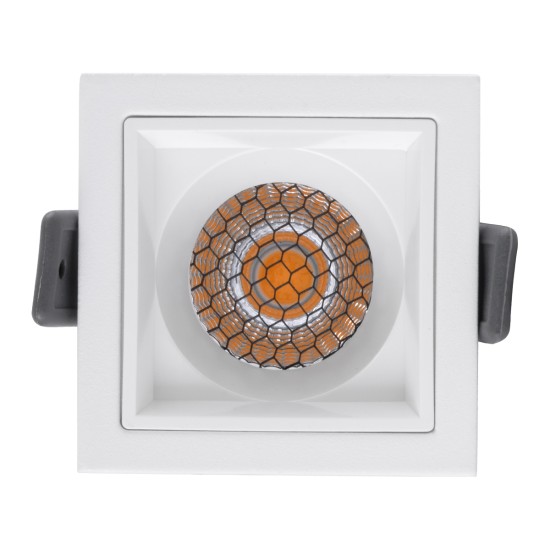 PLUTO-S 60267 Χωνευτό LED Spot Downlight TrimLess Μ6.4xΠ6.4cm 7W 875lm 38° AC 220-240V IP20 Μ6.4 x Π6.4 x Υ4.9cm - Τετράγωνο - Λευκό & Anti-Glare HoneyComb - Θερμό Λευκό 2700K - Bridgelux COB - 5 Years Warranty