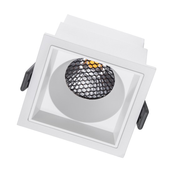 PLUTO-M 60272 Χωνευτό LED Spot Downlight TrimLess Μ8.4xΠ8.4cm 10W 1300lm 38° AC 220-240V IP20 Μ8.4 x Π8.4 x Υ5.9cm - Τετράγωνο - Λευκό & Anti-Glare HoneyComb - Φυσικό Λευκό 4500K - Bridgelux COB - 5 Years Warranty