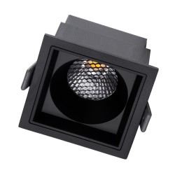 PLUTO-M 60274 Χωνευτό Downlight Σποτ με Honeycomb Anti Glare Reflector LED 10W 1300lm 38° AC 220-240V IP20 Φυσικό Λευκό 4500K - Bridgelux COB Chip & TÜV SÜD Driver - Μαύρο Ματ - Μ8.4 x Π8.4 x Υ5.9cm / Q7.5 x 7.5cm - 5 Χρόνια Εγγύηση