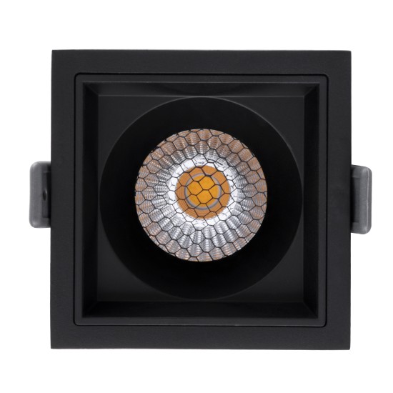 PLUTO-M 60274 Χωνευτό LED Spot Downlight TrimLess Μ8.4xΠ8.4cm 10W 1300lm 38° AC 220-240V IP20 Μ8.4 x Π8.4 x Υ5.9cm - Τετράγωνο - Μαύρο & Anti-Glare HoneyComb - Φυσικό Λευκό 4500K - Bridgelux COB - 5 Years Warranty