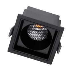 PLUTO-M 60275 Χωνευτό Downlight Σποτ με Honeycomb Anti Glare Reflector LED 10W 1250lm 38° AC 220-240V IP20 Θερμό Λευκό 2700K - Bridgelux COB Chip & TÜV SÜD Driver - Μαύρο Ματ - Μ8.4 x Π8.4 x Υ5.9cm / Q7.5 x 7.5cm - 5 Χρόνια Εγγύηση