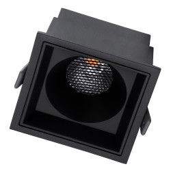 PLUTO-B 60281 Χωνευτό Downlight Σποτ με Honeycomb Anti Glare Reflector LED 15W 1875lm 38° AC 220-240V IP20 Θερμό Λευκό 2700K - Bridgelux COB Chip & TÜV SÜD Driver - Μαύρο Ματ - Μ10.4 x Π10.4 x Υ6.5cm / Q9.5 x 9.5cm - 5 Χρόνια Εγγύηση