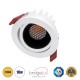 LEO-R 60283 Χωνευτό LED Spot Downlight TrimLess Φ8.5cm 10W 1250lm 38° AC 220-240V IP20 Φ8.5 x Υ6.6cm - Στρόγγυλο - Κινούμενο - Λευκό με Μαύρο Κάτοπτρο & Anti-Glare HoneyComb - Θερμό Λευκό 2700K - Bridgelux COB - 5 Years Warranty