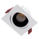 LEO-SQ 60288 Χωνευτό LED Spot Downlight TrimLess Μ8.5xΠ8.5cm 10W 1300lm 38° AC 220-240V IP20 Μ8.5 x Π8.5 x Υ6.6cm - Τετράγωνο - Κινούμενο - Λευκό με Μαύρο Κάτοπτρο & Anti-Glare HoneyComb - Φυσικό Λευκό 4500K - Bridgelux COB - 5 Years Warranty