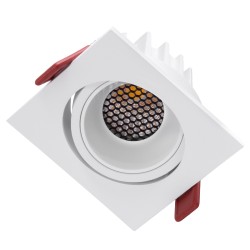 LEO-SQ 60290 Χωνευτό Κινούμενο Downlight Σποτ με Honeycomb Anti Glare Reflector LED 10W 1300lm 38° AC 220-240V IP20 Φυσικό Λευκό 4500K - Bridgelux COB Chip & TÜV SÜD Driver - Λευκό Ματ - Μ8.5 x Π8.5 x Υ6.6cm / Q7.5 x 7.5cm - 5 Χρόνια Εγγύηση