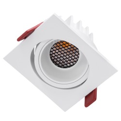 LEO-SQ 60291 Χωνευτό Κινούμενο Downlight Σποτ με Honeycomb Anti Glare Reflector LED 10W 1250lm 38° AC 220-240V IP20 Θερμό Λευκό 2700K - Bridgelux COB Chip & TÜV SÜD Driver - Λευκό Ματ - Μ8.5 x Π8.5 x Υ6.6cm / Q7.5 x 7.5cm - 5 Χρόνια Εγγύηση