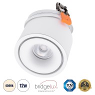 OMEGA-R 60294 Χωνευτό LED Spot Downlight TrimLess Φ10cm 12W 1560lm 36° AC 220-240V IP20 Φ10 x Υ8.2cm - Στρόγγυλο - Λευκό - Φυσικό Λευκό 4500K - Bridgelux COB - 5 Years Warranty