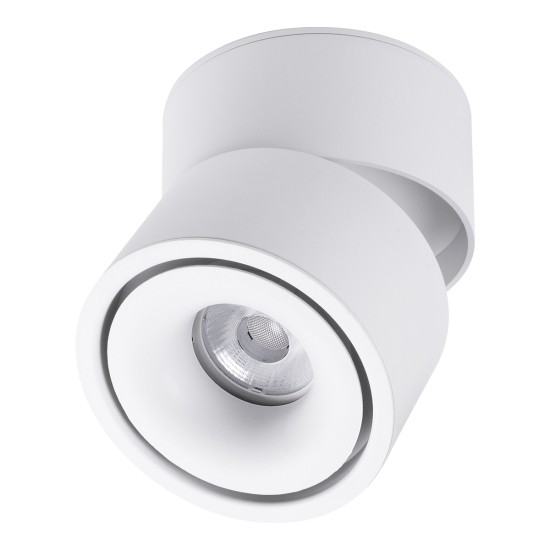 OMEGA-S 60298 Κινούμενο Downlight Σποτ LED 12W 1560lm 36° AC 220-240V IP20 Φυσικό Λευκό 4500K - Bridgelux COB Chip & TÜV SÜD Driver - Λευκό Ματ - Μ10 x Π10 x Υ10.5cm - 5 Χρόνια Εγγύηση