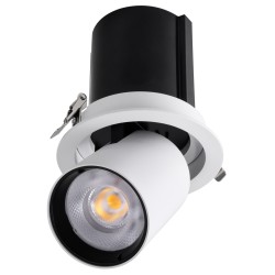 VIRGO-B 60310 Χωνευτό Κινούμενο Downlight Σποτ LED 20W 2600lm 36° AC 220-240V IP20 Φυσικό Λευκό 4500K - Bridgelux COB Chip & TÜV SÜD Driver - Λευκό & Μαύρο Ματ - Μ13.5 x Π13.5 x Υ14cm / Q11.5cm - 5 Χρόνια Εγγύηση