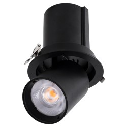 VIRGO-B 60313 Χωνευτό Κινούμενο Downlight Σποτ LED 20W 2500lm 36° AC 220-240V IP20 Θερμό Λευκό 2700K - Bridgelux COB Chip & TÜV SÜD Driver - Μαύρο Ματ - Μ13.5 x Π13.5 x Υ14cm / Q11.5cm - 5 Χρόνια Εγγύηση