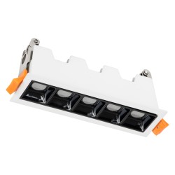 LUMINAR 60319 Χωνευτό Downlight Σποτ LED 10W 1350lm 36° AC 220-240V IP20 Θερμό Λευκό 2700K - Osram SMD Chip & TÜV SÜD Driver - Λευκό & Μαύρο Ματ - Μ14.8 x Π4.3 x Υ4.5cm / Q13.5 x 3.5cm - 5 Χρόνια Εγγύηση