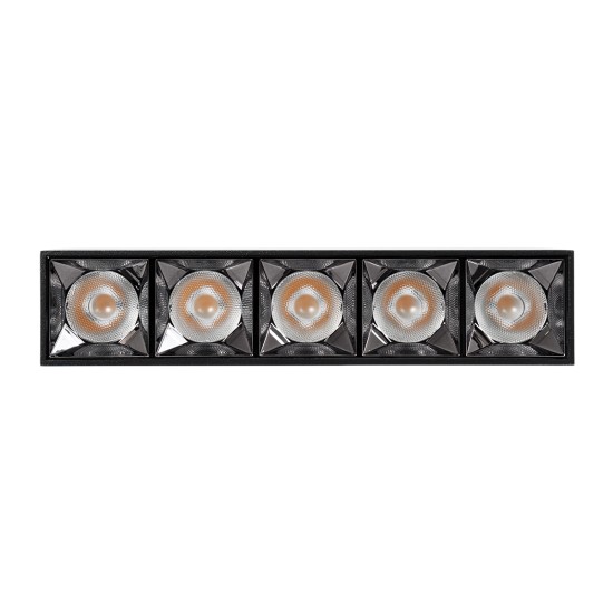 LUMINAR SUPERIOR 60329 Επιφανειακό LED Spot Downlight TrimLess 20W 2700lm 36° AC 220-240V IP20 Μ19.5 x Π4.2 x Υ6.6cm - Μαύρο με Κάτοπτρο Χρωμίου - Θερμό Λευκό 2700K - Bridgelux High Lumen Chip Gen2 - TÜV Certified Driver - 5 Years Warranty