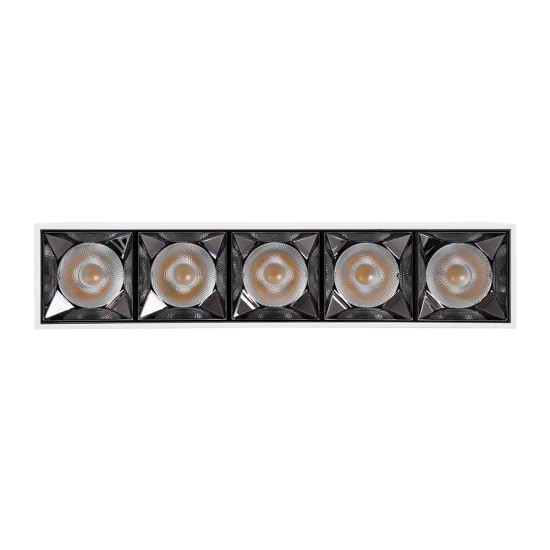 LUMINAR SUPERIOR 60330 Επιφανειακό LED Spot Downlight TrimLess 20W 2800lm 36° AC 220-240V IP20 Μ19.5 x Π4.2 x Υ6.6cm - Λευκό με Κάτοπτρο Χρωμίου - Φυσικό Λευκό 4500K - Bridgelux High Lumen Chip Gen2 - TÜV Certified Driver - 5 Years Warranty