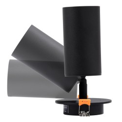 LEO 60350 Χωνευτό Κινούμενο Φωτιστικό Downlight Σποτ με Ντουί 1 x GU10 AC 220-240V IP20 - Μαύρο Ματ - Μ9 x Π9 x Υ17cm / Q7cm
