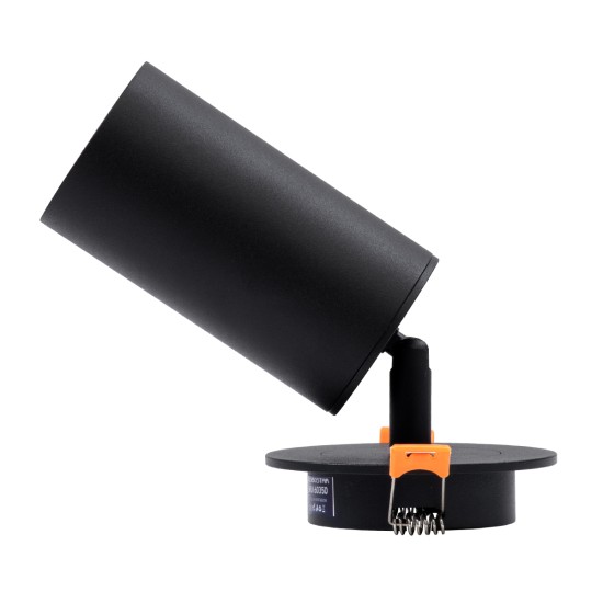 LEO 60350 Χωνευτό Κινούμενο Φωτιστικό Downlight Σποτ με Ντουί 1 x GU10 AC 220-240V IP20 - Μαύρο Ματ - Μ9 x Π9 x Υ17cm / Q7cm