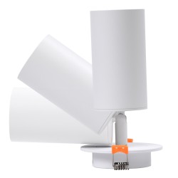 LEO 60351 Χωνευτό Κινούμενο Φωτιστικό Downlight Σποτ με Ντουί 1 x GU10 AC 220-240V IP20 - Λευκό Ματ - Μ9 x Π9 x Υ17cm / Q7cm