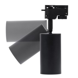 LEO 60353 Κινούμενο Φωτιστικό Σποτ Ράγας με Ντουί 1 x GU10 AC 220-240V IP20 - Μαύρο Ματ - Μ6 x Π6 x Υ19cm