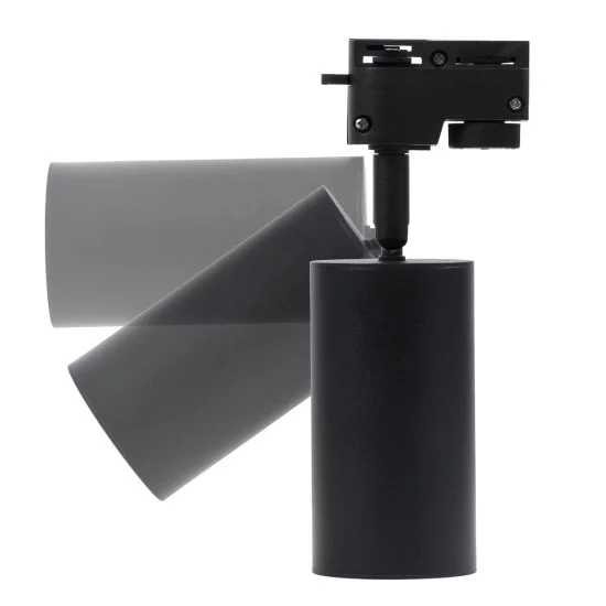 LEO 60353 Κινούμενο Φωτιστικό Σποτ Ράγας με Ντουί 1 x GU10 AC 220-240V IP20 - Μαύρο Ματ - Μ6 x Π6 x Υ19cm