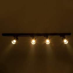 LEO 60356 Μοντέρνο Φωτιστικό Οροφής με Ντουί 4 x GU10 AC 220-240V IP20 - Μαύρο - Μ100 x Π6 x Υ20cm