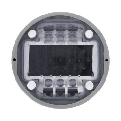 ROADER 60367 Professional LED Strobe Αυτόνομος Ηλιακός Χωνευτός Ανακλαστήρας Οδοστρώματος με Ενσωματωμένο Φωτοβολταϊκό Panel 2.5V 220mA & Επαναφορτιζόμενη Μπαταρία Ni-MH 1.2V 1200mAh - Αδιάβροχο IP68 - Ψυχρό Λευκό 6000K - Max Pass Load 20 Τόνοι - Φ12.