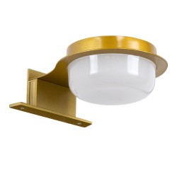 KIARA 60401 Μοντέρνο Φωτιστικό Τοίχου - Απλίκα Καθρέπτη Μπάνιου LED 5W 560lm 120° AC 220-240V IP44 Φυσικό Λευκό 4500K - Lumileds SMD Chip & TÜV SÜD Driver - Χρυσό & Λευκό - Μ10 x Π13 x Υ3cm - 3 Χρόνια Εγγύηση