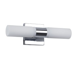 ANAIS 60410 Μοντέρνο Φωτιστικό Τοίχου - Απλίκα Καθρέπτη Μπάνιου με Ντουί 2 x G9 AC 220-240V IP44 - Ασημί & Λευκό - Μ34 x Π12 x Υ11cm