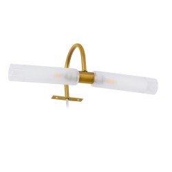 FLORA 60413 Μοντέρνο Φωτιστικό Τοίχου - Απλίκα Καθρέπτη Μπάνιου με Ντουί 2 x G9 AC 220-240V IP44 - Χρυσό & Λευκό - Μ31 x Π13 x Υ12cm