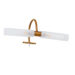 FLORA 60415 Μοντέρνο Φωτιστικό Τοίχου - Απλίκα Καθρέπτη Μπάνιου με Ντουί 2 x G9 AC 220-240V IP44 - Χάλκινο & Λευκό - Μ31 x Π13 x Υ12cm