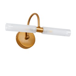 PAOLA 60419 Μοντέρνο Φωτιστικό Τοίχου - Απλίκα Καθρέπτη Μπάνιου με Ντουί 2 x G9 AC 220-240V IP44 - Χάλκινο & Λευκό - Μ31 x Π16 x Υ15cm