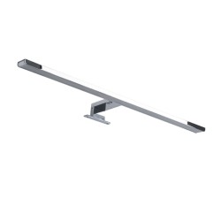 NINA 60422 Μοντέρνο Φωτιστικό Τοίχου - Απλίκα Καθρέπτη Μπάνιου LED 12W 1400lm 120° AC 220-240V IP44 Φυσικό Λευκό 4500K - Lumileds SMD Chip & TÜV SÜD Driver - Νίκελ Χρώμιο - Μ60 x Π10.5 x Υ4cm - 3 Χρόνια Εγγύηση