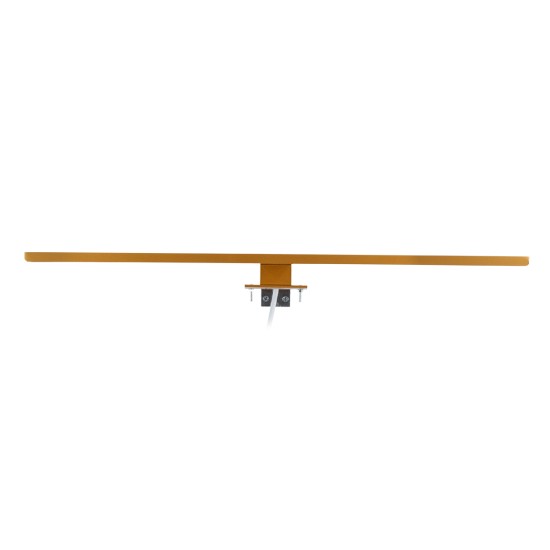 NINA 60423 Μοντέρνο Φωτιστικό Τοίχου - Απλίκα Καθρέπτη Μπάνιου LED 12W 1400lm 120° AC 220-240V IP44 Φυσικό Λευκό 4500K - Lumileds SMD Chip & TÜV SÜD Driver - Χρυσό Βούρτσας - Μ60 x Π10.5 x Υ4cm - 3 Χρόνια Εγγύηση