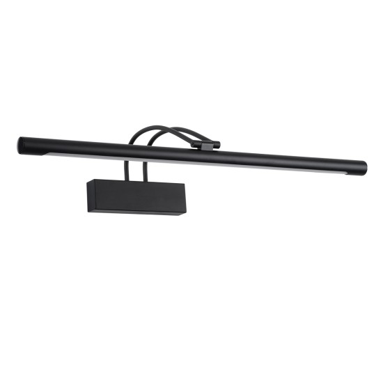 LAURA 60424 Μοντέρνο Φωτιστικό Τοίχου - Απλίκα Καθρέπτη Μπάνιου LED 12W 1400lm 120° AC 220-240V IP44 Φυσικό Λευκό 4500K - Lumileds SMD Chip & TÜV SÜD Driver - Μαύρο Ματ - Μ60 x Π27 x Υ13cm - 3 Χρόνια Εγγύηση