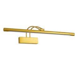 LAURA 60425 Μοντέρνο Φωτιστικό Τοίχου - Απλίκα Καθρέπτη Μπάνιου LED 12W 1400lm 120° AC 220-240V IP44 Φυσικό Λευκό 4500K - Lumileds SMD Chip & TÜV SÜD Driver - Χρυσό Βούρτσας - Μ60 x Π27 x Υ13cm - 3 Χρόνια Εγγύηση