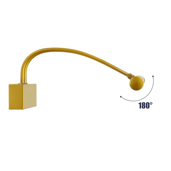 LAURA 60425 Μοντέρνο Φωτιστικό Τοίχου - Απλίκα Καθρέπτη Μπάνιου LED 12W 1400lm 120° AC 220-240V IP44 Φυσικό Λευκό 4500K - Lumileds SMD Chip & TÜV SÜD Driver - Χρυσό Βούρτσας - Μ60 x Π27 x Υ13cm - 3 Χρόνια Εγγύηση