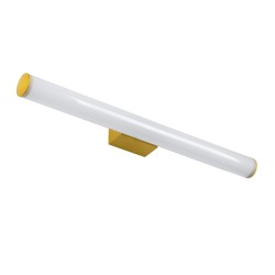 MABEL 60429 Μοντέρνο Φωτιστικό Τοίχου - Απλίκα Καθρέπτη Μπάνιου LED 12W 1400lm 270° AC 220-240V IP44 Φυσικό Λευκό 4500K - Lumileds SMD Chip & TÜV SÜD Driver - Χρυσό & Λευκό - Μ60 x Π10 x Υ5cm - 3 Χρόνια Εγγύηση