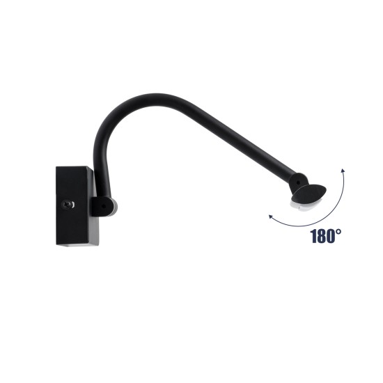 MIRA 60432 Μοντέρνο Φωτιστικό Τοίχου - Απλίκα Καθρέπτη Μπάνιου LED 12W 1400lm 120° AC 220-240V IP44 Φυσικό Λευκό 4500K - Lumileds SMD Chip & TÜV SÜD Driver - Μαύρο Ματ - Μ60 x Π20 x Υ13cm - 3 Χρόνια Εγγύηση